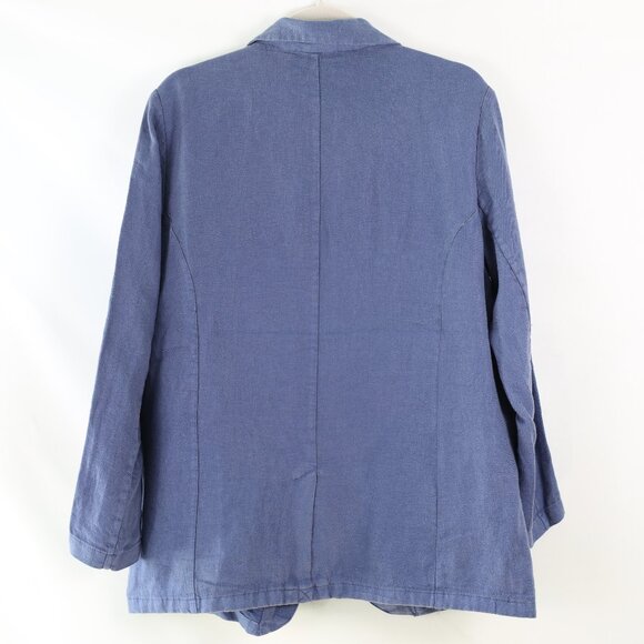 NWT Halston Linen Blue Blazer - Picture 2 of 2
